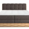 Postel boxspring s úložným prostorem a LED osvětlením MELISSA dub masiv
