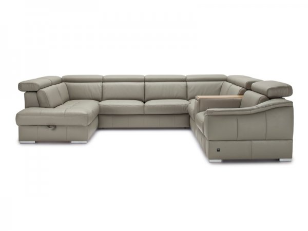 Kožená rozkládací sedací souprava do U CHILL