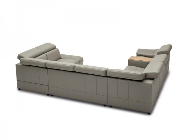 Kožená rozkládací sedací souprava do U CHILL