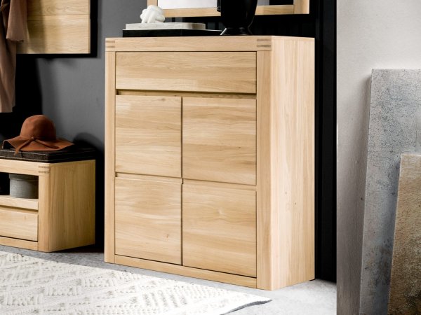 Dubový nábytek z masivu do předsíně MILE dub bianco olejovaný