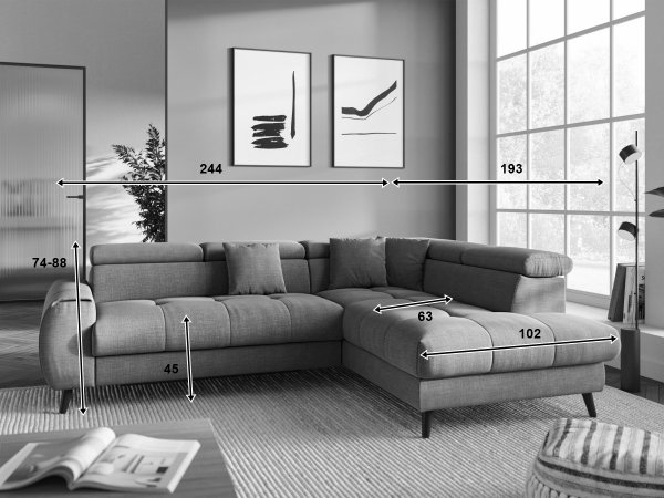 Rohová sedací souprava MIA