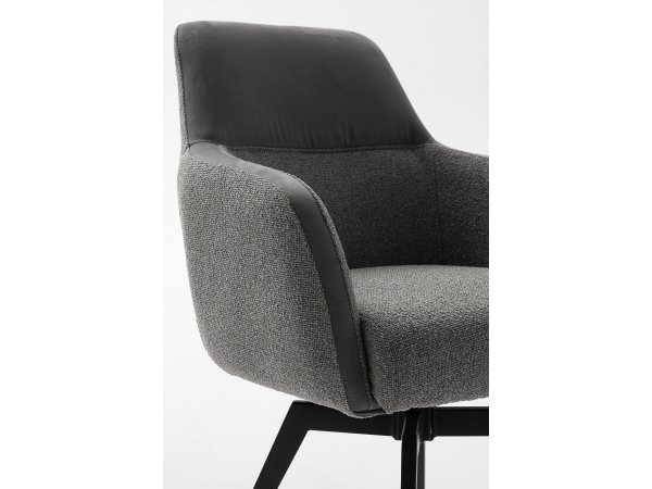 Jídelní otočná židle MILARGO s područkami, antracitová