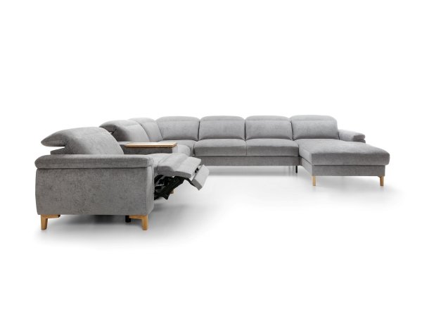 Rohová rozkládací sedací souprava do tvaru U s funkcí relax HERMÍNA