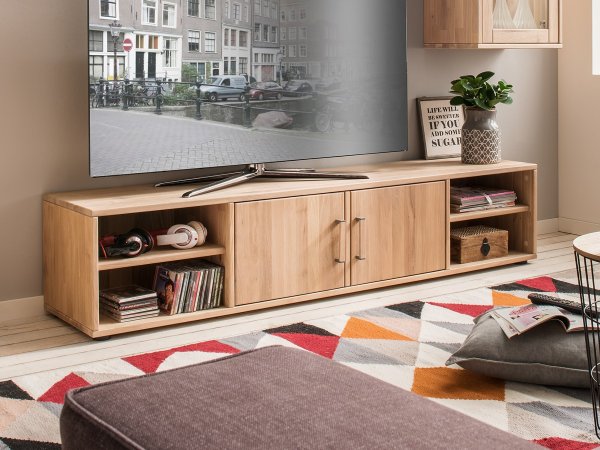 Dubový nábytek z masivu do obývacího pokoje MIDO sestava 2 dub bianco