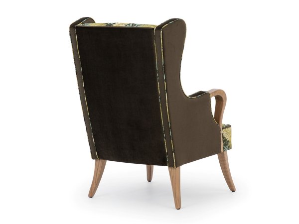 Křeslo ušák s dřevěnými područkami MILANO