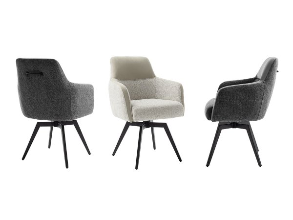 Jídelní otočná židle MILARGO s područkami, krémová