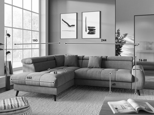 Rohová sedací souprava MIA