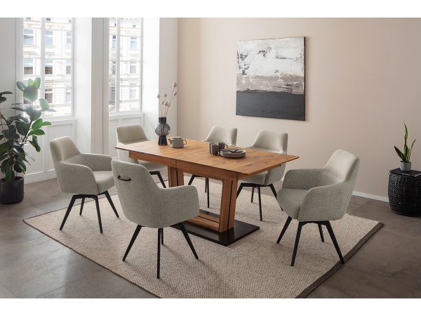 Rozkládací jídelní stůl z masivu MORENA C dub divoký olejovaný