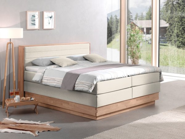 Postel boxspring s úložným prostorem KOLETA dub masiv