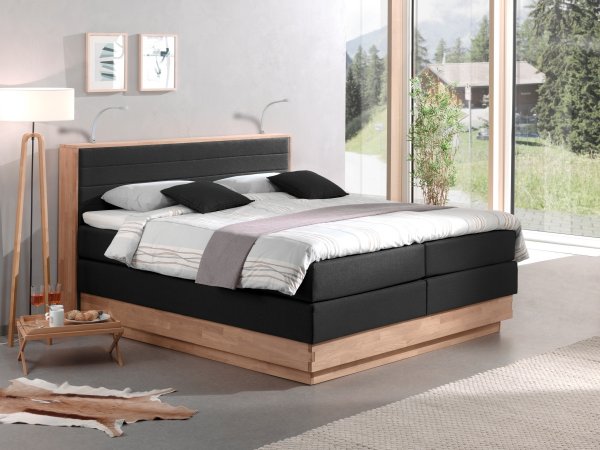 Postel boxspring s úložným prostorem KOLETA dub masiv