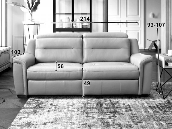 Kožená pohovka MOLSA s rozkládáním pro spaní