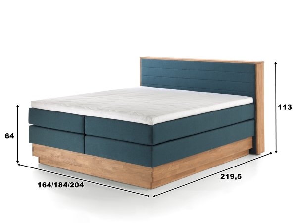Postel boxspring s úložným prostorem KOLETA dub masiv