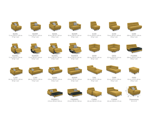 Rohová sedací souprava MONZA s elektrickou funkcí relax