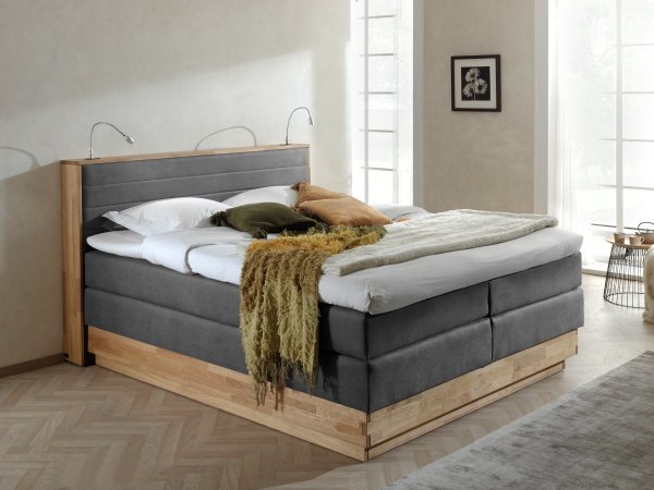 Postel boxspring s úložným prostorem KOLETA 2 dub masiv