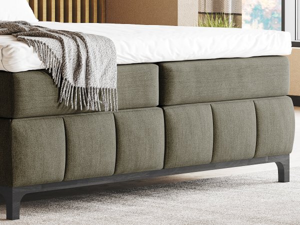 Postel boxspring s úložným prostorem MOONSHOT I dub masiv, černá