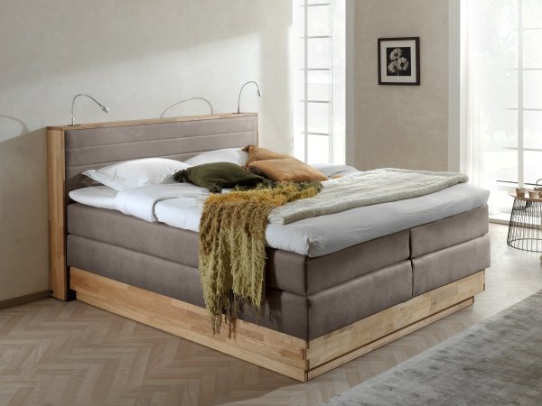 Postel boxspring s úložným prostorem KOLETA dub masiv