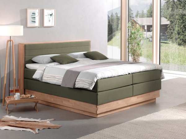 Postel boxspring s úložným prostorem KOLETA dub masiv