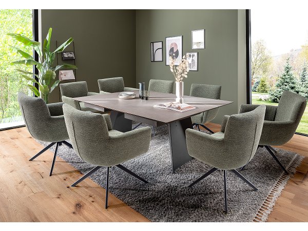 Jídelní otočná židle WILSON, antracitová s ocelovou podnoží