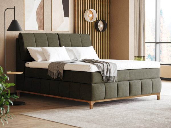 Postel boxspring s úložným prostorem MOONSHOT II dub masiv