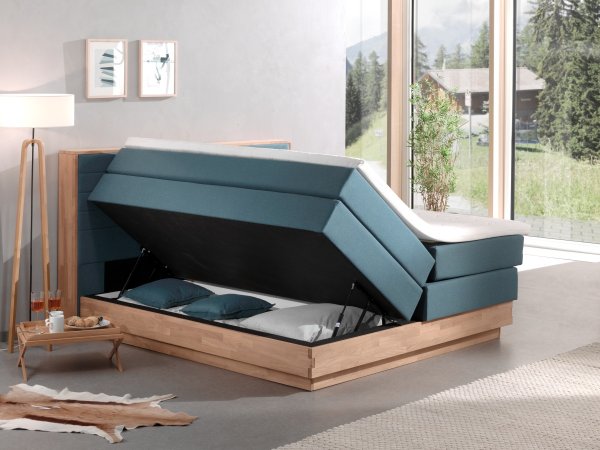 Postel boxspring s úložným prostorem KOLETA dub masiv