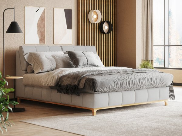 Postel boxspring s úložným prostorem MOONSHOT II dub masiv