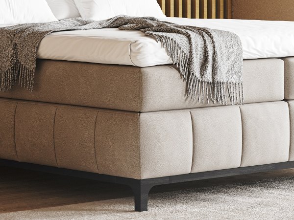 Postel boxspring s úložným prostorem MOONSHOT I dub masiv, černá