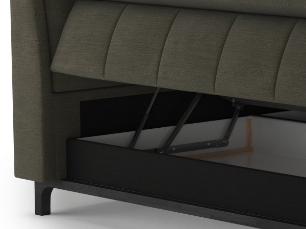 Postel boxspring s úložným prostorem MOONSHOT I dub masiv, černá