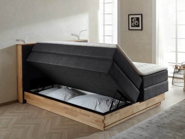 Postel boxspring s úložným prostorem KOLETA 2 dub masiv