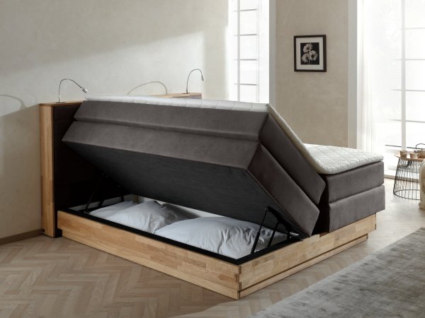 Postel boxspring s úložným prostorem KOLETA 2 dub masiv