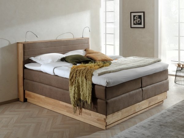 Postel boxspring s úložným prostorem KOLETA dub masiv