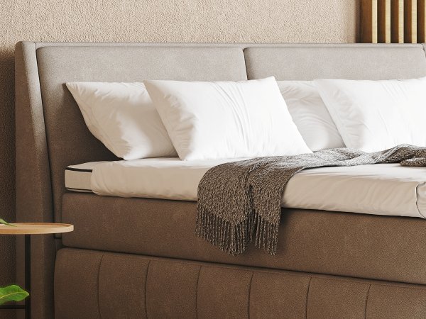 Postel boxspring s úložným prostorem MOONSHOT I dub masiv, černá