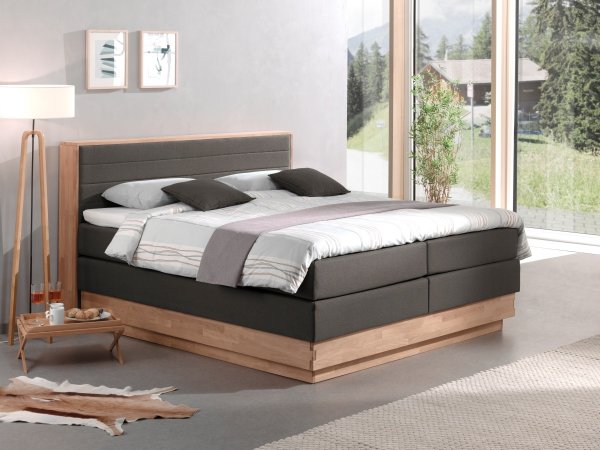 Postel boxspring s úložným prostorem KOLETA dub masiv