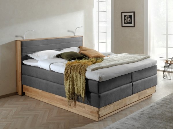 Postel boxspring s úložným prostorem KOLETA 2 dub masiv