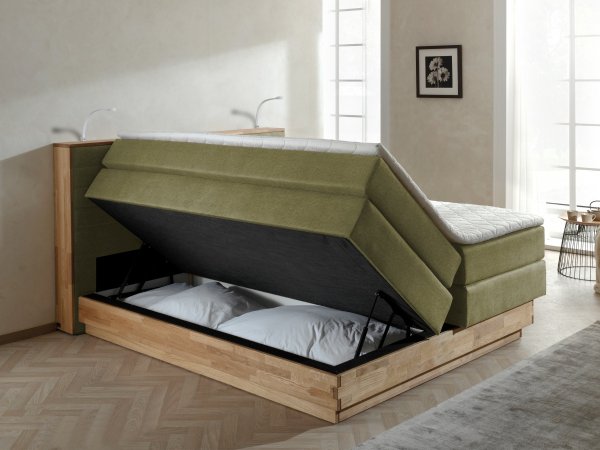 Postel boxspring s úložným prostorem KOLETA dub masiv