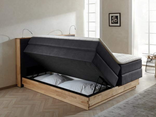 Postel boxspring s úložným prostorem KOLETA 2 dub masiv
