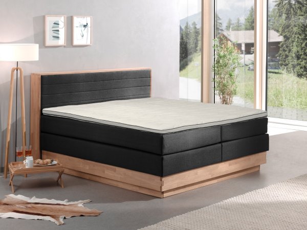 Postel boxspring s úložným prostorem KOLETA dub masiv