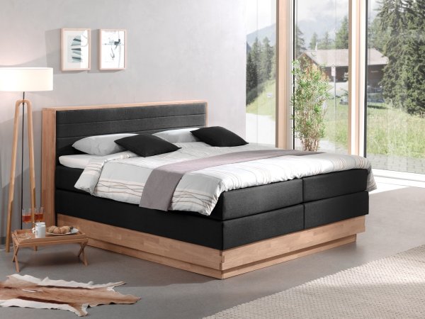 Postel boxspring s úložným prostorem KOLETA dub masiv