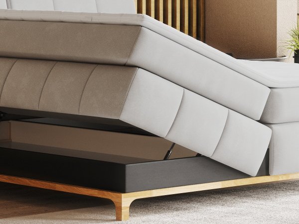 Postel boxspring s úložným prostorem MOONSHOT II dub masiv