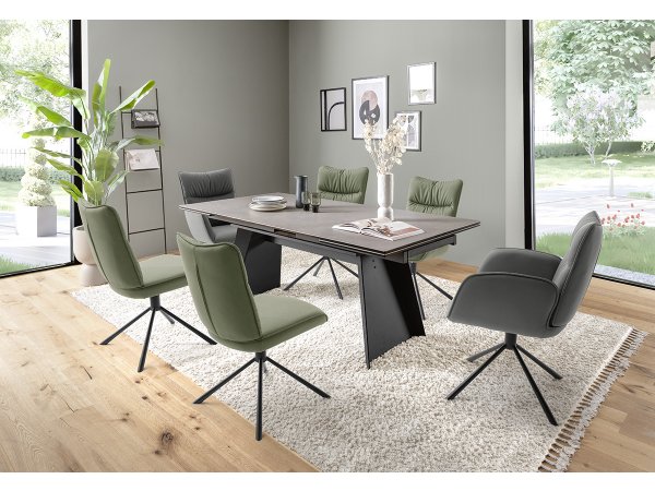 Jídelní otočná židle MARIN s područkami, antracitová