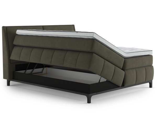 Postel boxspring s úložným prostorem MOONSHOT I dub masiv, černá