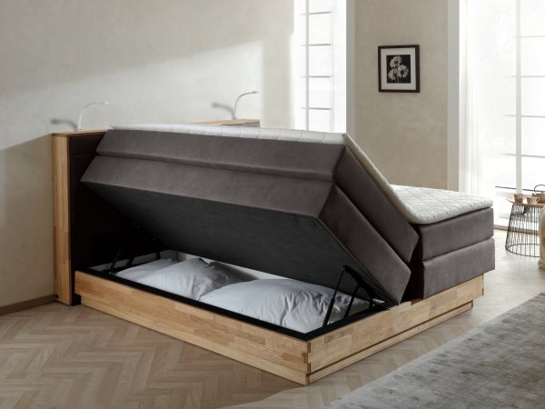 Postel boxspring s úložným prostorem KOLETA 2 dub masiv