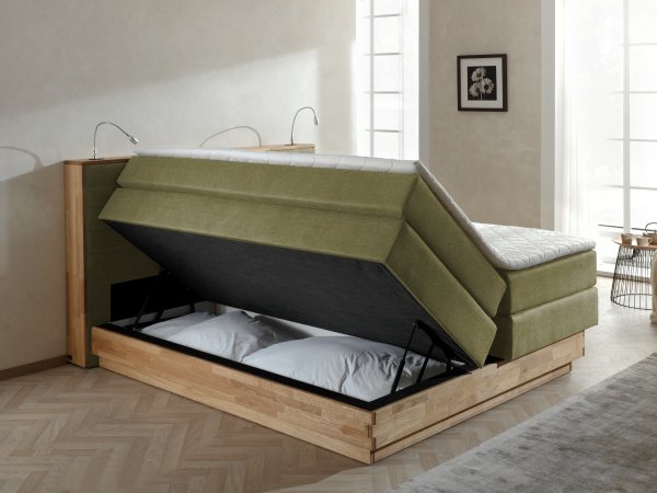 Postel boxspring s úložným prostorem KOLETA 2 dub masiv