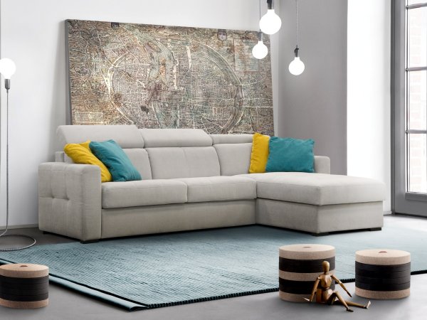 Rohová rozkládací sedací souprava pro každodenní spaní NARDO