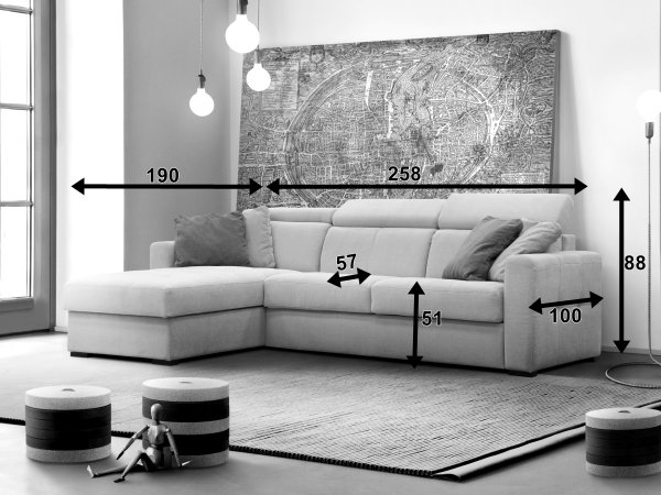 Rohová rozkládací sedací souprava pro každodenní rozkládání NARDO 2