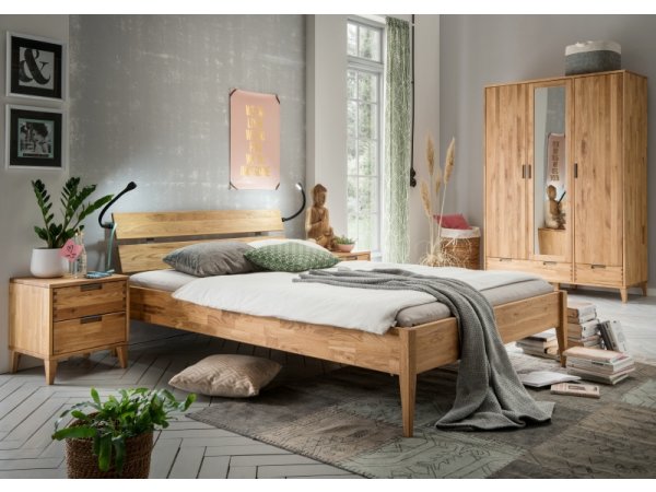 Dubova manželská postel z masivu MIDO dub přírodní