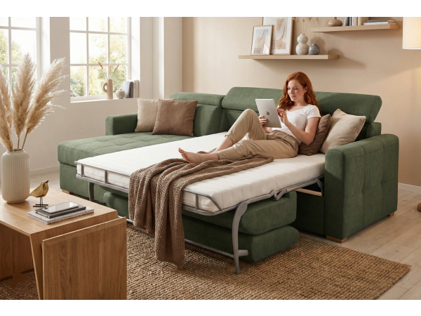 Rohová rozkládací sedací souprava pro každodenní rozkládání NARDO 2