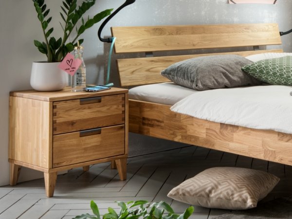 Dubova manželská postel z masivu MIDO dub přírodní