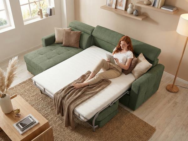 Rohová rozkládací sedací souprava pro každodenní rozkládání NARDO 2