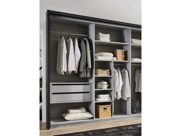 Šatní skříň NEVADA grafit/dub bianco