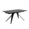 Rozkládací jídelní stůl NEMURO černé saténové sklo, podnož černá matná (160-240x90 cm)